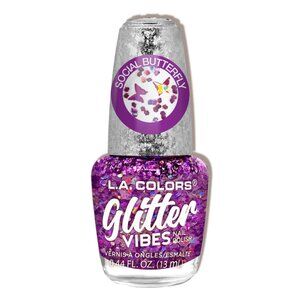 NEW L.A. Colors Glitter Vibes Polish Social Butterfly (Lot of 2)